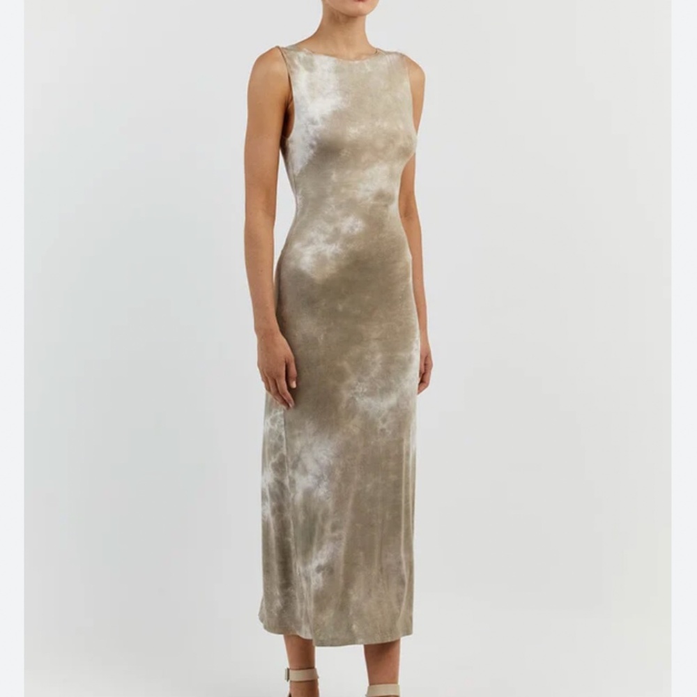 NEW DISSH Sawyer Tie-Dye Midi/Maxi Dress - Light Casper Moss - Picture 5 of 10